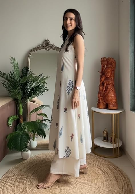 Klosia Women's Sleeveless Printed Kurta Palazzo Set - Image 3