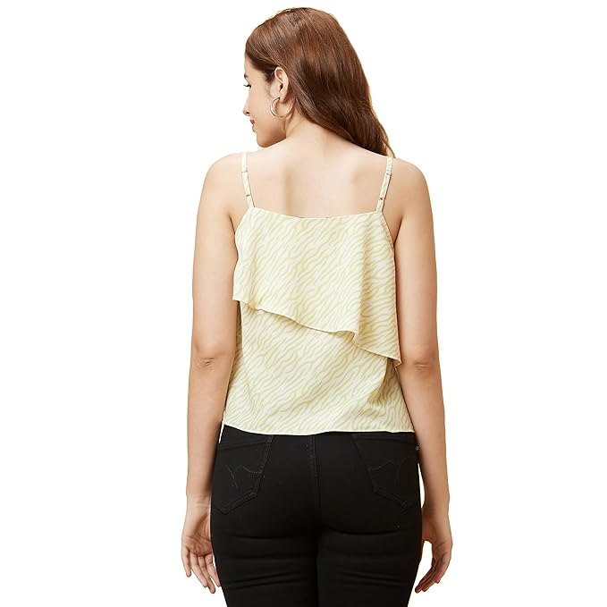 Globus Layered Animal Print Strappy Top for Women - Image 4