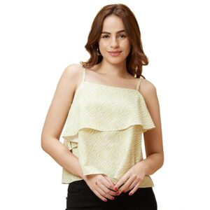 Globus Layered Animal Print Strappy Top for Women