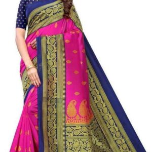 Designer Pink Silk Saree