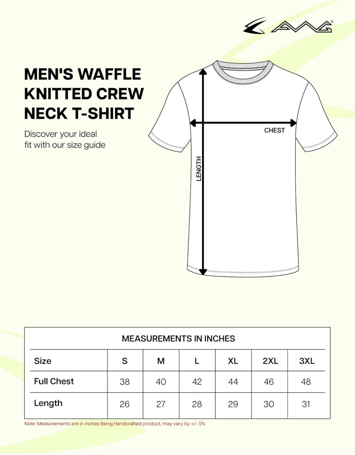 AWG Men’s Solid Waffle Crew Neck T‑Shirt - Image 3