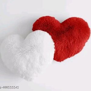 Heart-Shaped Faux Fur Cushions (Set of 2)