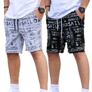 Pack of 2 Sailor Graphic Print Cotton Shorts