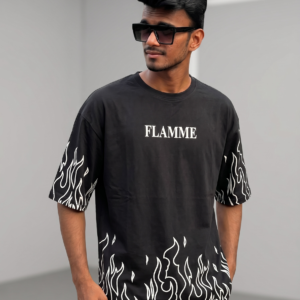 Flamme Printed Oversized T-Shirt – Bold Streetwear Vibes 🔥