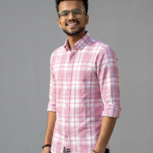 Stylish Pink Checked Casual Shirt