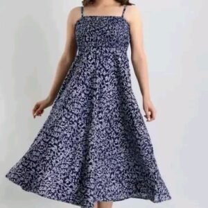 Trendy Printed Spaghetti Strap Long Dress for Women
